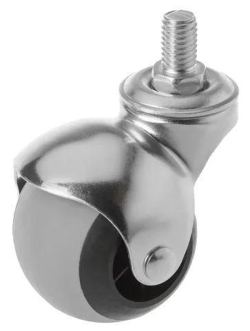 SCmt 25 - Мебельное колесо-шар 50 мм (болт М10, серая резина)